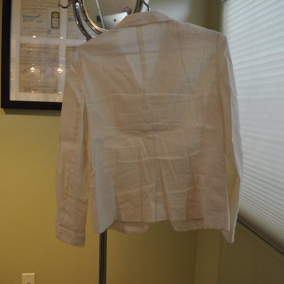 Theory White Linen Jacket - Picture 5 of 7